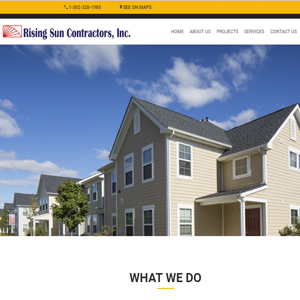 Rising Sun Contractor, a website made by the Philadelphia area web development company TAF JK Group Inc.